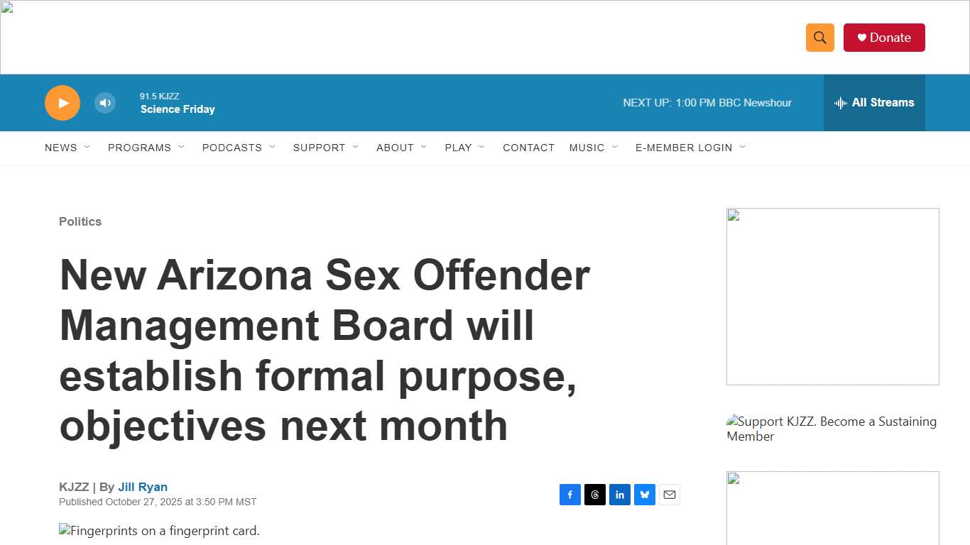 New Arizona Sex Offender Management Board will establish formal purpose, objectives next month