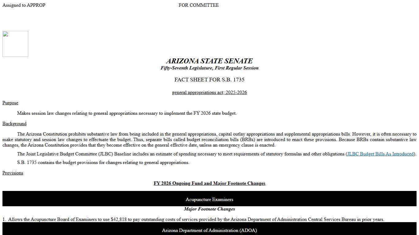 SB1735 - 571R - Senate Fact Sheet